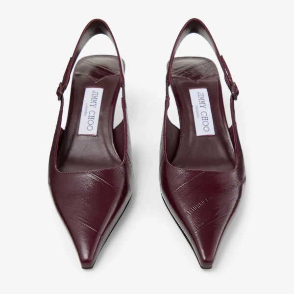 Dark Merlot Jimmy Choo Amel 50 Slingbacks, view 5 | Heels