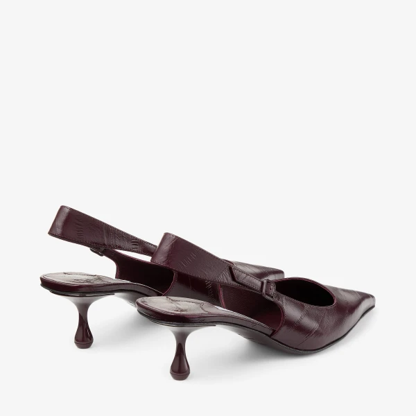 Dark Merlot Jimmy Choo Amel 50 Slingbacks, view 6 | Heels