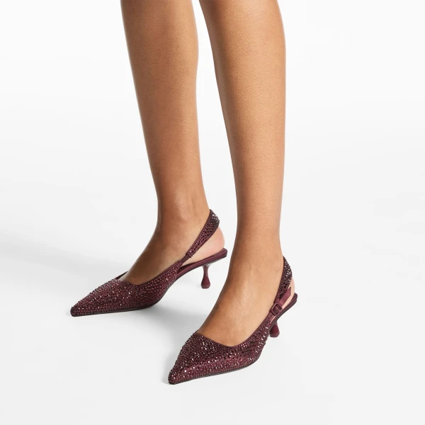 Deep Merlot Jimmy Choo Amel 50 Slingbacks, view 2 | Heels
