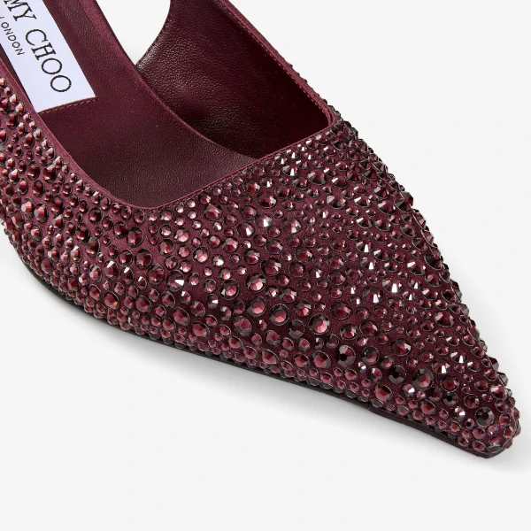 Deep Merlot Jimmy Choo Amel 50 Slingbacks, view 4 | Heels