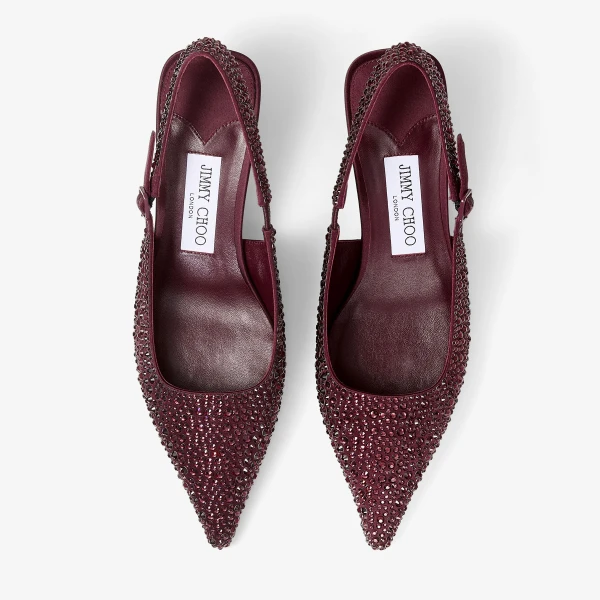 Deep Merlot Jimmy Choo Amel 50 Slingbacks, view 5 | Heels