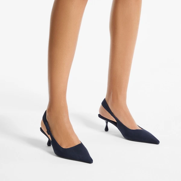 Navy Jimmy Choo Amel 50 Slingbacks, view 2 | Heels