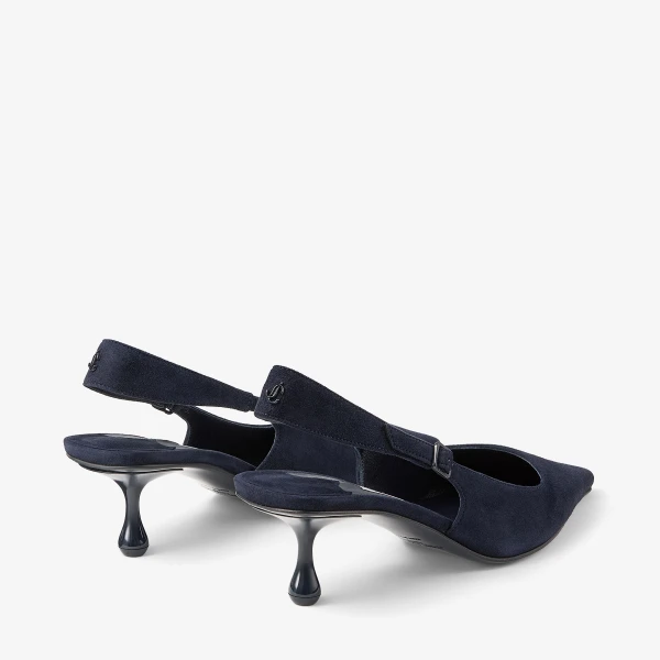 Navy Jimmy Choo Amel 50 Slingbacks, view 6 | Heels