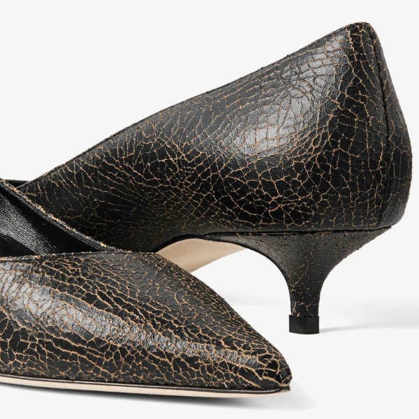 Black and Butterscotch Jimmy Choo Amelia Pumps, view 4 | Heels