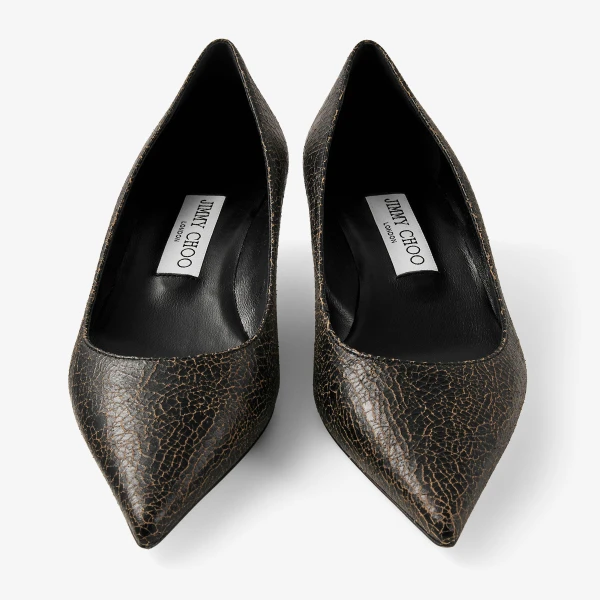 Black and Butterscotch Jimmy Choo Amelia Pumps, view 5 | Heels