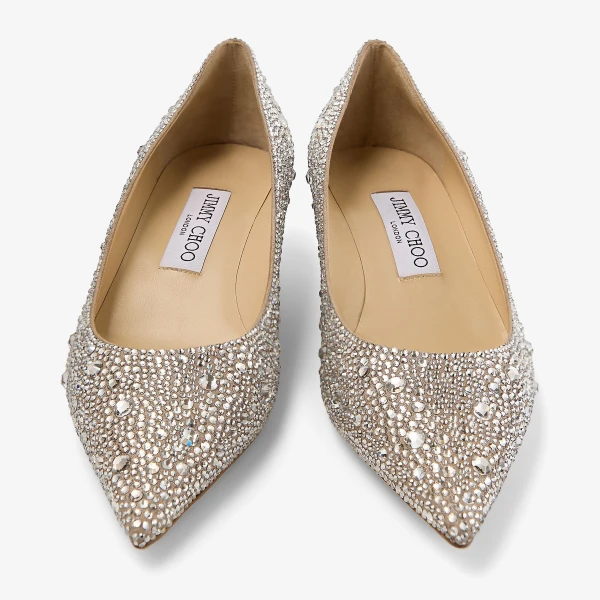 Light Soft Gold and Crystal Jimmy Choo Amelia Pumps, view 5 | Heels