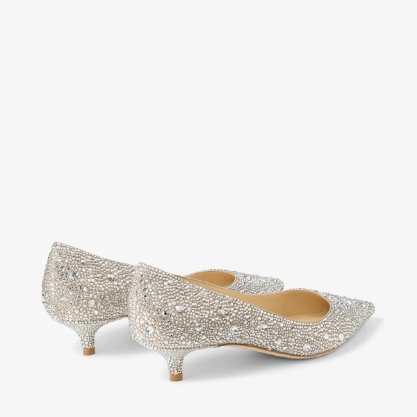 Light Soft Gold and Crystal Jimmy Choo Amelia Pumps, view 6 | Heels