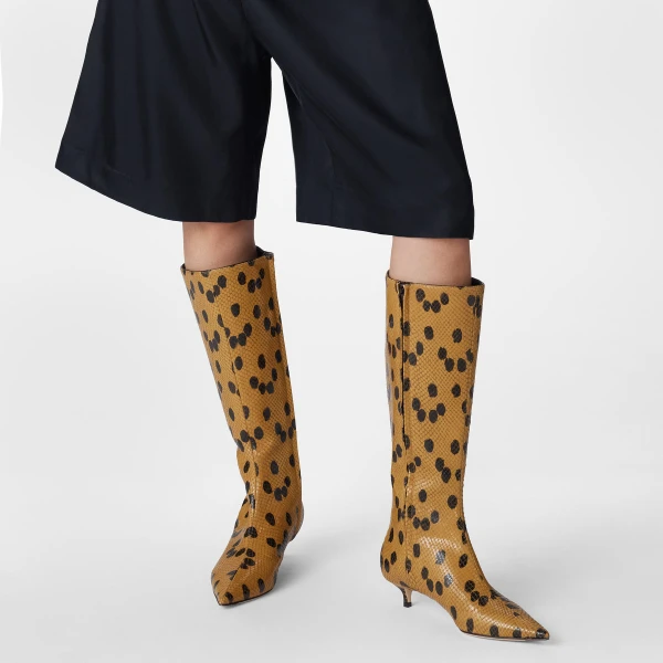 Cigar and Black Jimmy Choo Amis Knee Boot 35, view 3 | Boots