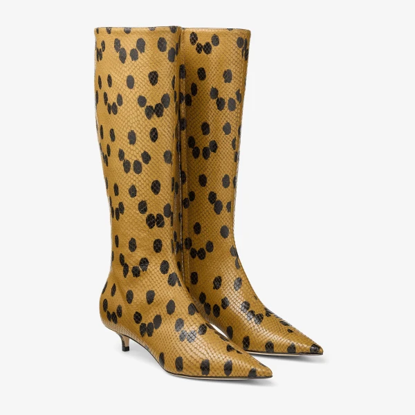 Cigar and Black Jimmy Choo Amis Knee Boot 35, view 4 | Boots
