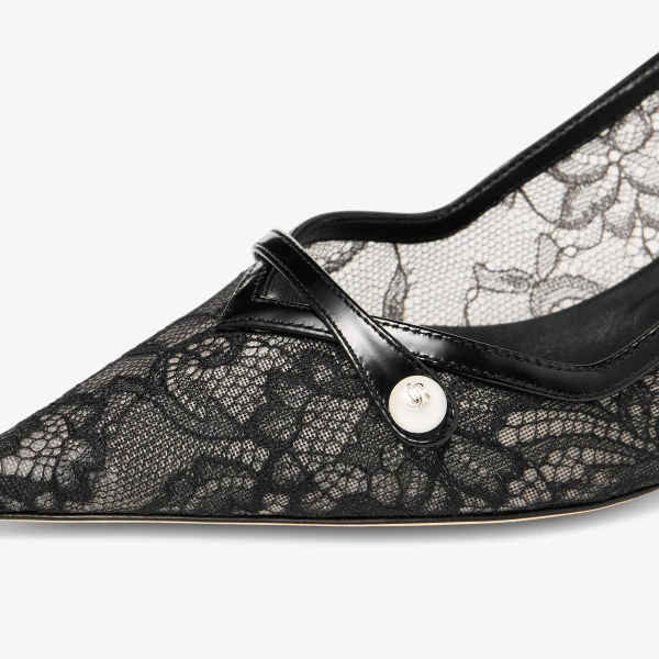 Black Jimmy Choo Amita 45 Pumps, view 4 | Heels