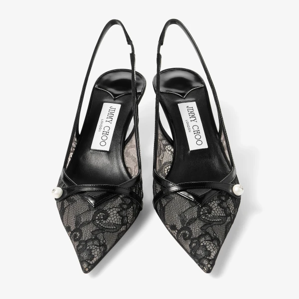 Black Jimmy Choo Amita 45 Pumps, view 5 | Heels