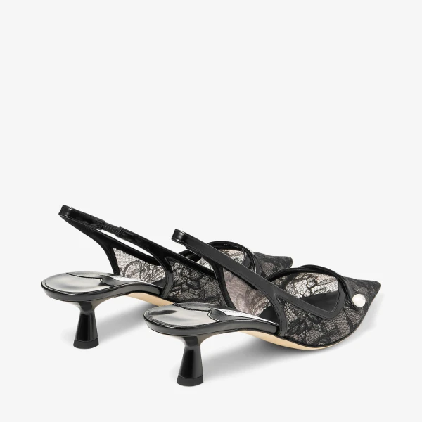 Black Jimmy Choo Amita 45 Pumps, view 6 | Heels