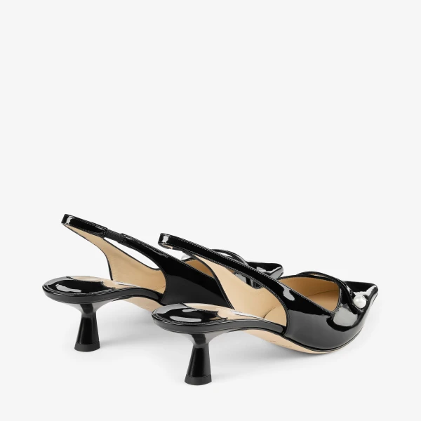 Black Jimmy Choo Amita 45 Slingbacks, view 6 | Heels