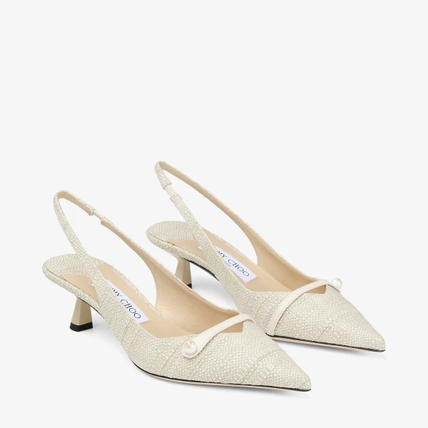 Natural Jimmy Choo Amita 45 Slingbacks, view 3 | Heels