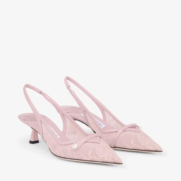 Rose Jimmy Choo Amita 45 Slingbacks, view 3 | Heels