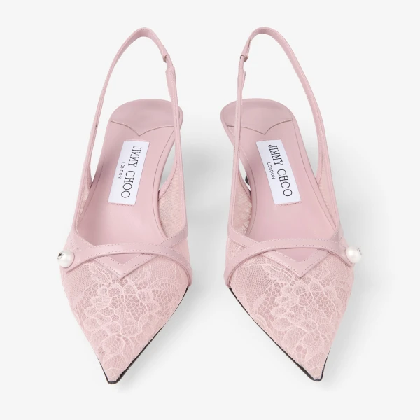 Rose Jimmy Choo Amita 45 Slingbacks, view 5 | Heels