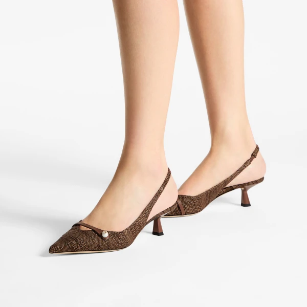 Tan Jimmy Choo Amita 45 Slingbacks, view 2 | Heels