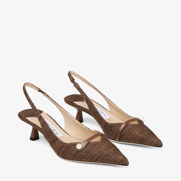 Tan Jimmy Choo Amita 45 Slingbacks, view 3 | Heels