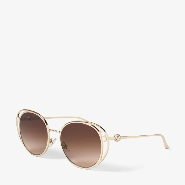 Gradient Brown Jimmy Choo Angela Sunglasses, view 2 | Sunglasses