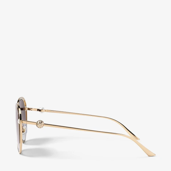 Gradient Brown Jimmy Choo Angela Sunglasses, view 3 | Sunglasses