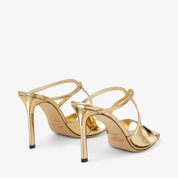 Gold Jimmy Choo Anise 95 Mules, view 5 | Mules