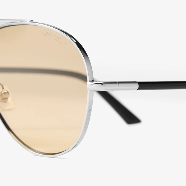 Silver Jimmy Choo Astor Sunglasses, view 3 | Sunglasses
