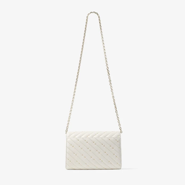 Latte and Shiny Gold Jimmy Choo Avenue Curve Clutch, view 6 | Clutch Bags