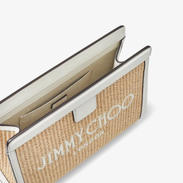 Natural and Latte Jimmy Choo Avenue London Pouch, view 4 | Clutch Bags