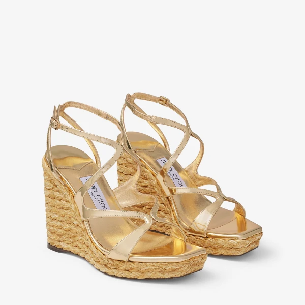 Gold Jimmy Choo Ayla 110 Sandals, view 3 | Sandals