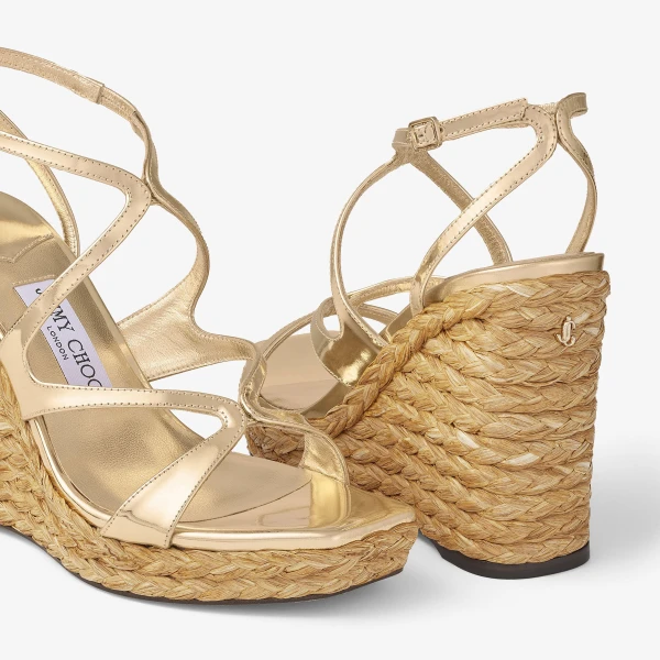 Gold Jimmy Choo Ayla 110 Sandals, view 4 | Sandals