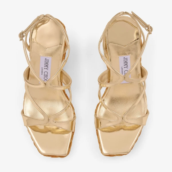 Gold Jimmy Choo Ayla 110 Sandals, view 5 | Sandals