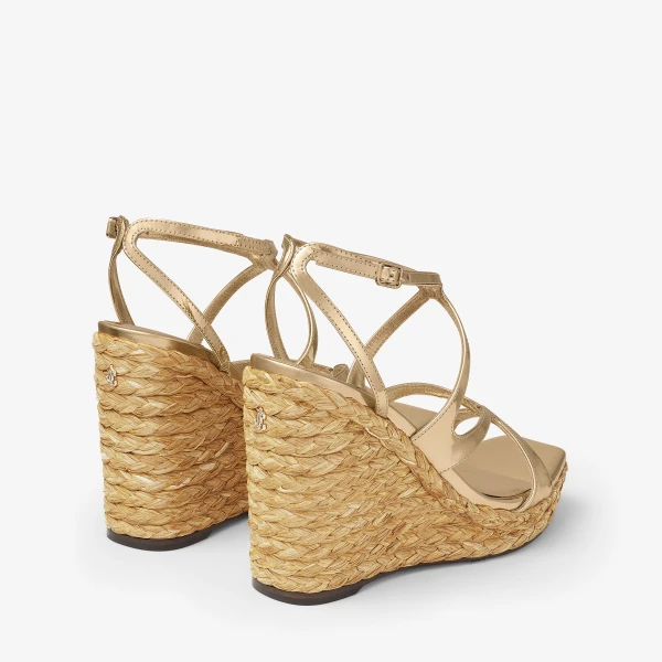 Gold Jimmy Choo Ayla 110 Sandals, view 6 | Sandals