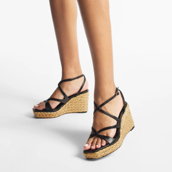 Black Jimmy Choo Ayla 85 Sandals, view 2 | Sandals