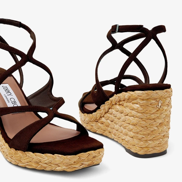 Coffee Jimmy Choo Ayla 85 Sandals, view 4 | Sandals