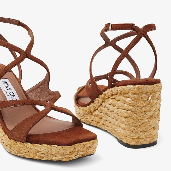 TAN Jimmy Choo Ayla 85 Sandals, view 4 | Sandals