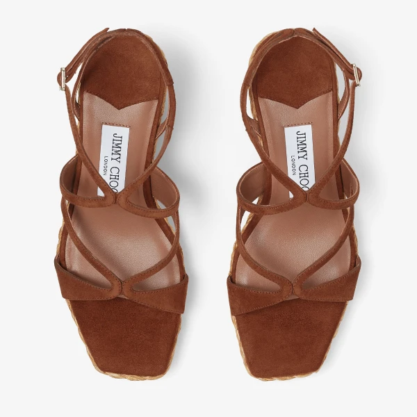 TAN Jimmy Choo Ayla 85 Sandals, view 5 | Sandals