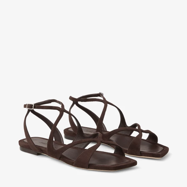 Chocolate Jimmy Choo Ayla Flat, view 3 | Flats
