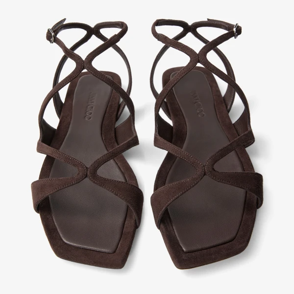 Chocolate Jimmy Choo Ayla Flat, view 4 | Flats