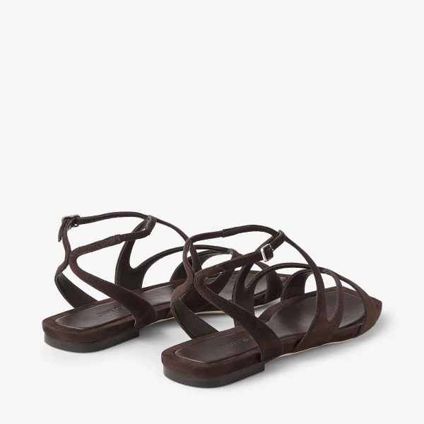 Chocolate Jimmy Choo Ayla Flat, view 5 | Flats