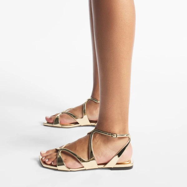 Gold Jimmy Choo Ayla Flat, view 2 | Flats