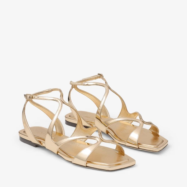 Gold Jimmy Choo Ayla Flat, view 3 | Flats