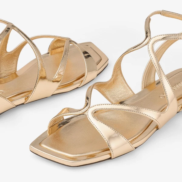 Gold Jimmy Choo Ayla Flat, view 4 | Flats