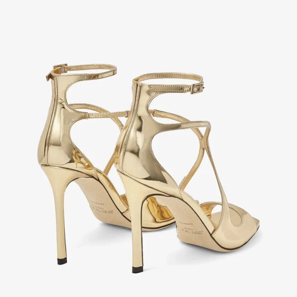 Gold Jimmy Choo Azia 110 Sandals, view 5 | Sandals
