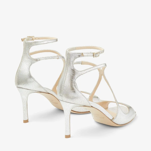 Champagne Jimmy Choo Azia 75 Sandals, view 4 | Sandals