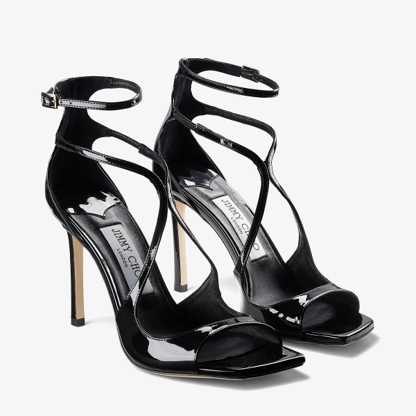 Black Jimmy Choo Azia 95 Sandals, view 3 | Sandals