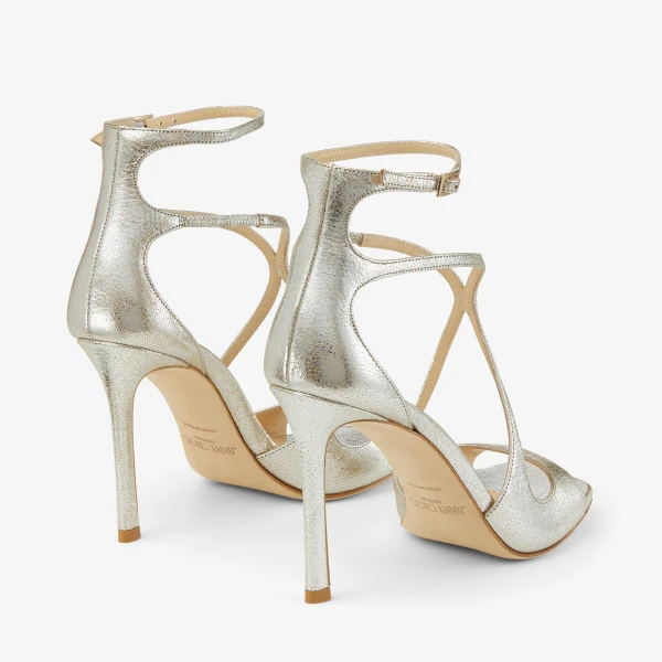 Champagne Jimmy Choo Azia 95 Sandals, view 5 | Sandals