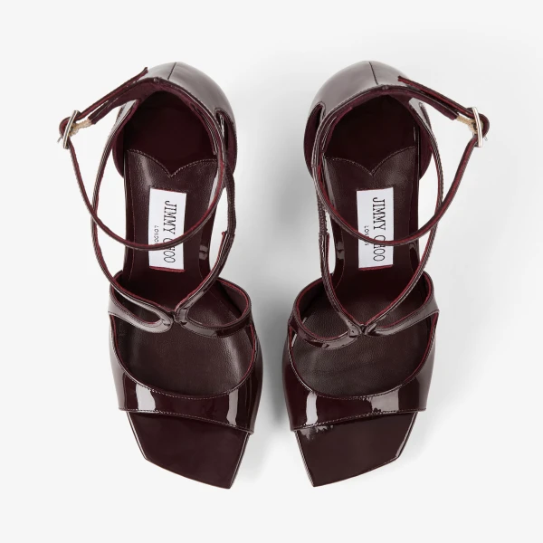 Deep Merlot Jimmy Choo Azia 95 Sandals, view 4 | Sandals