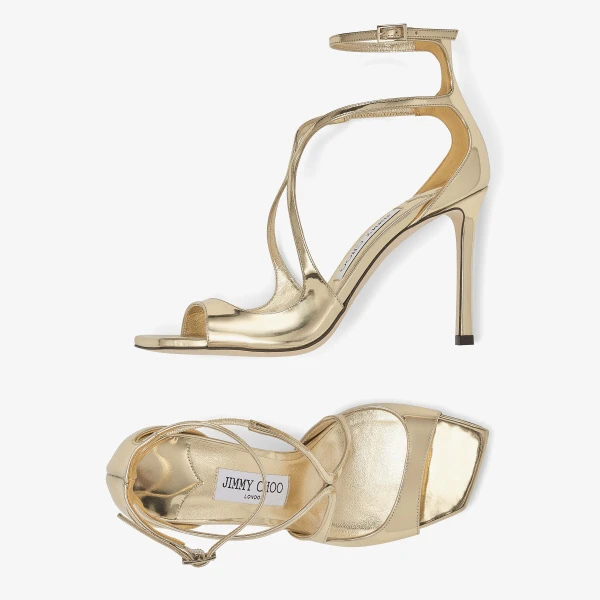 Gold Jimmy Choo Azia 95 Sandals, view 5 | Sandals