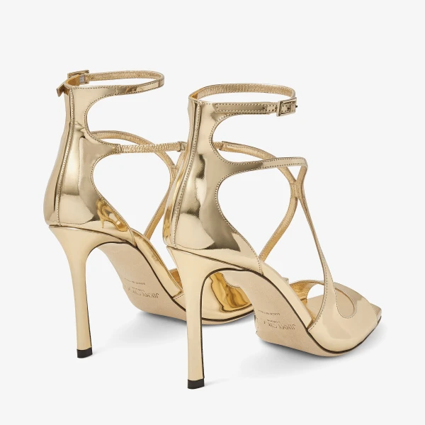 Gold Jimmy Choo Azia 95 Sandals, view 6 | Sandals