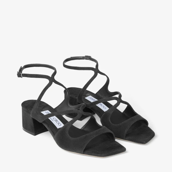 Black Jimmy Choo Azilia 45 Sandals, view 2 | Sandals
